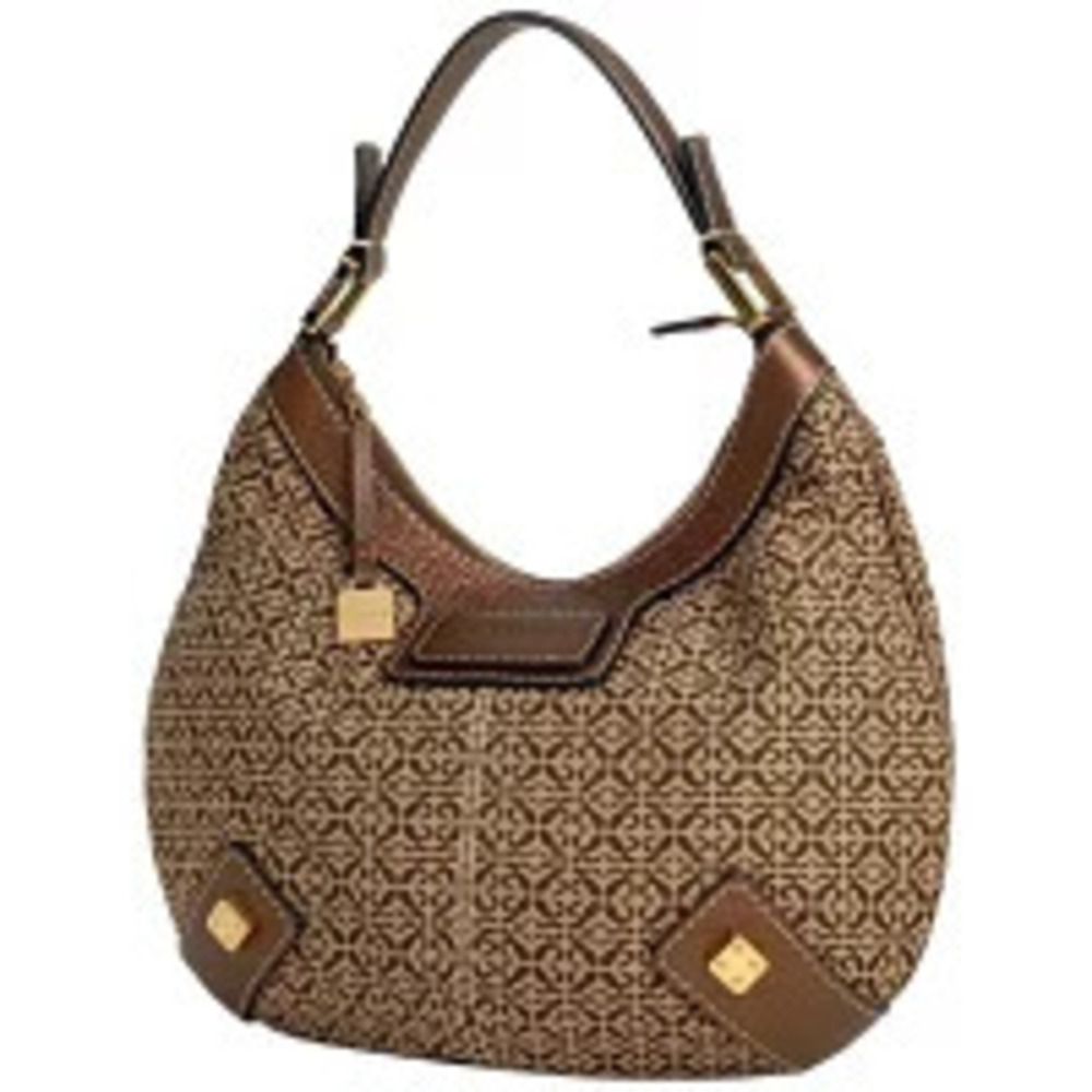LOEWE Anagram Shoulder Bag Hobo Canvas Beige